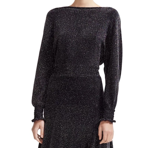 MAJE Rio Metallic Knit Midi Dress– Size 1 (Small) - Picture 9 of 11